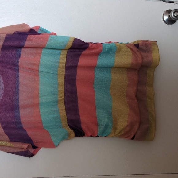 Caren Sport Multicolor Striped Short Sleeve Top - Picture 7 of 8